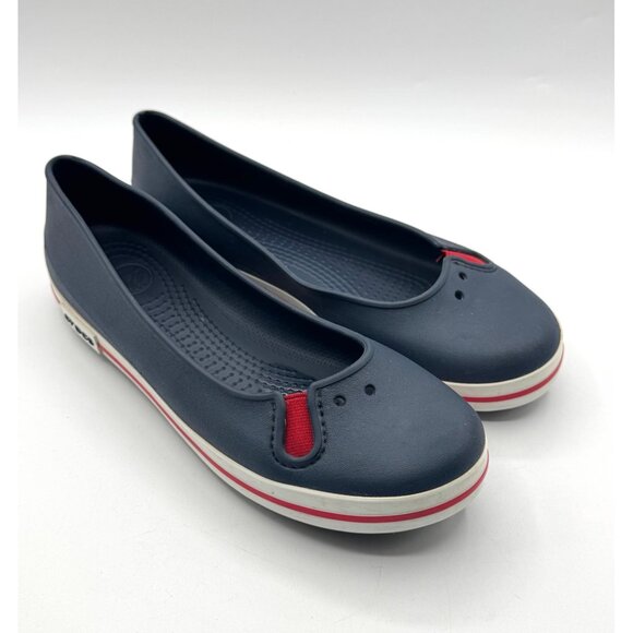 Crocs  Crocband Ballet Flats Nautical Womens US 9 Slip On Flats Stripe - Picture 1 of 7